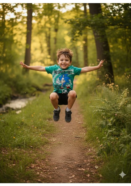 Erkek Çocuk Şortlu Takım Sonicli