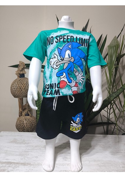Erkek Çocuk Şortlu Takım Sonicli