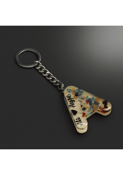 A Harfi - Kişiye Özel - Epoksi Reçine Anahtarlık - El Yapımı - Çelik Tokalı modelleri