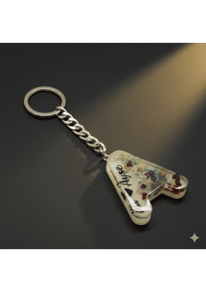 A Harfi - Kişiye Özel - Epoksi Reçine Anahtarlık - El Yapımı - Çelik Tokalı indirimleri