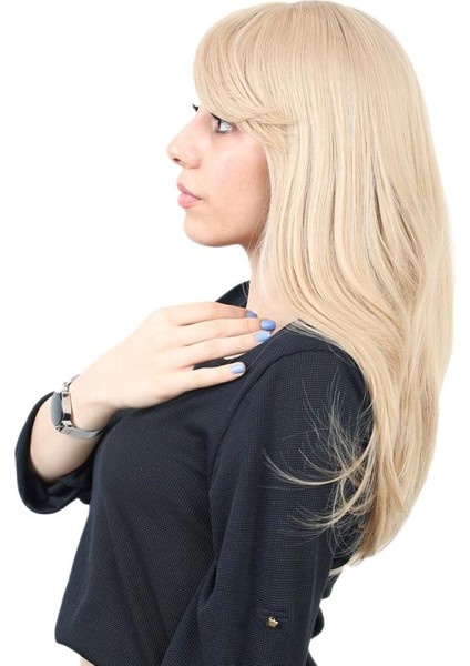 Düz Perçemli Orta Boy Fiber Sentetik Peruk - Balköpüğü modelleri