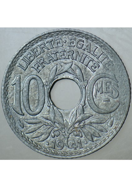 Fransa 10 Centimes 1941 Ikinci Dünya Savaşı Nazi Işgali Dönemi Çinko. Çilaltı. fiyatları