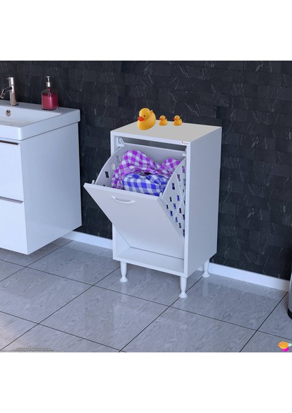 Açelya 35 x 75 x 32,5 cm Kirli Çamaşır Sepetli Banyo Dolabı fiyatları