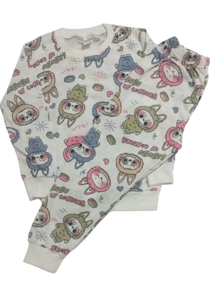 Kız Çocuk Labubu Karakter Baskılı %100 Pamuk Mevsimlik Takım
