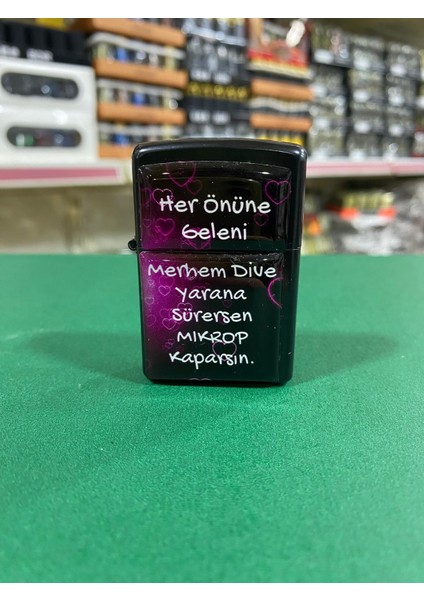 Mikrop Kaparsın Yazılı Benzinli Çakmak