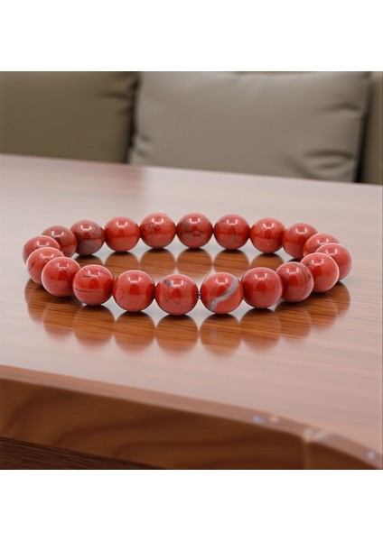 Kırmızı Jasper Taşı Doğal Taş Bileklik 8 mm