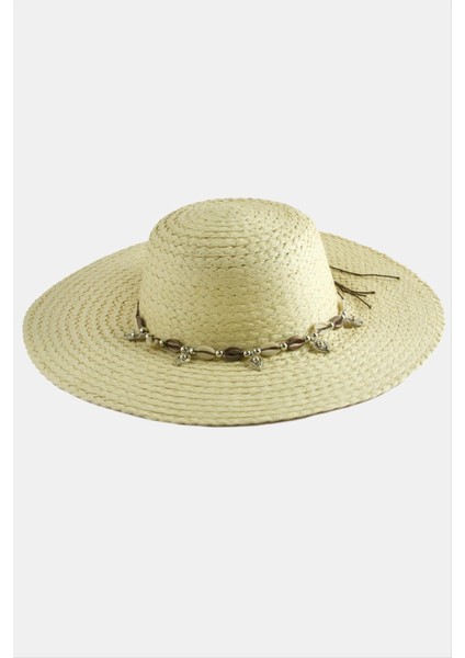 Üçgen Deniz Kabuğu Hasır Şapka