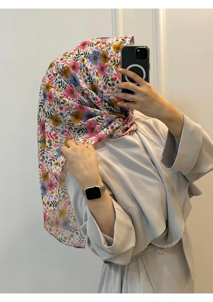 Flora Desen Bambu Eşarp - Pembe - Lila fiyatları