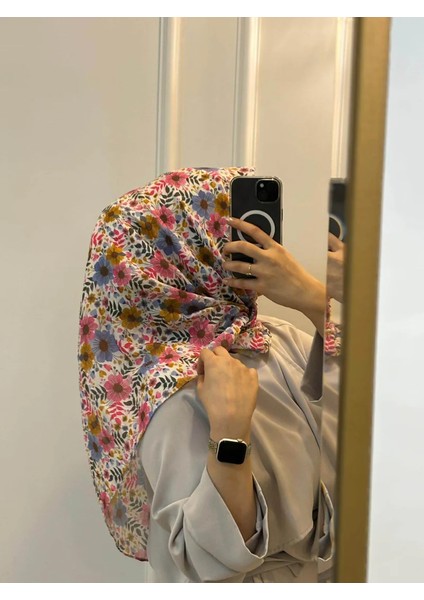 Flora Desen Bambu Eşarp - Pembe - Lila indirimleri