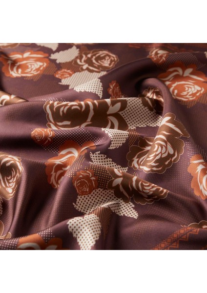 Ipekevi Asma Gül Tivil Ipek Eşarp Kahverengi fiyatları