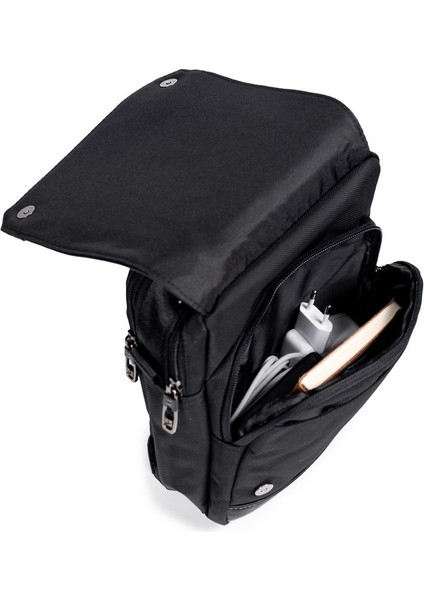 Kapaklı Çok Gözlü Omuz Askılı El ve Omuz Çantası Büyük Boy Gri