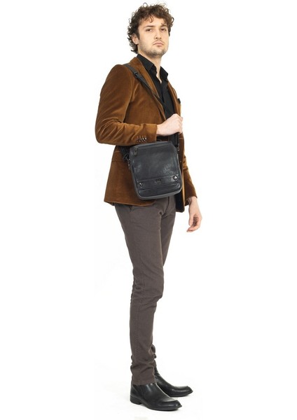 Kapaklı Çok Gözlü Omuz Askılı El ve Omuz Çantası Büyük Boy Gri