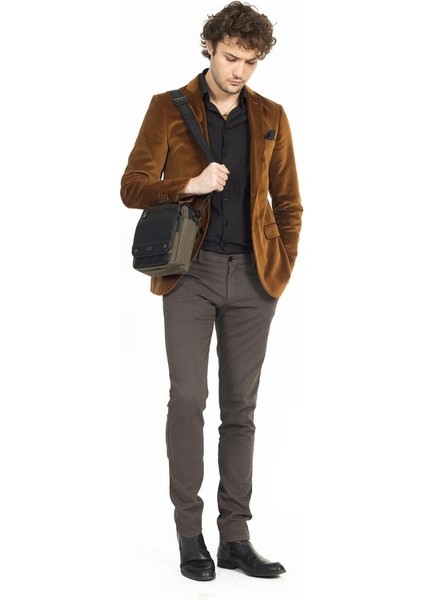 Kapaklı Çok Gözlü Omuz Askılı El ve Omuz Çantası Küçük Boy Haki