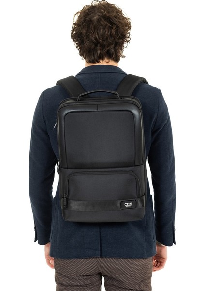 15,6 Inç Laptop Bölmeli Çok Bölmeli Sırt Çantası Business Çanta Siyah