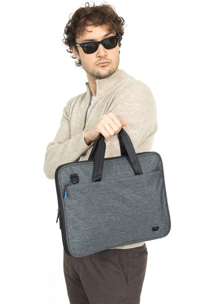 Macbook Organizer Laptop Evrak Çantası 15.6 & 16 Inç Gri