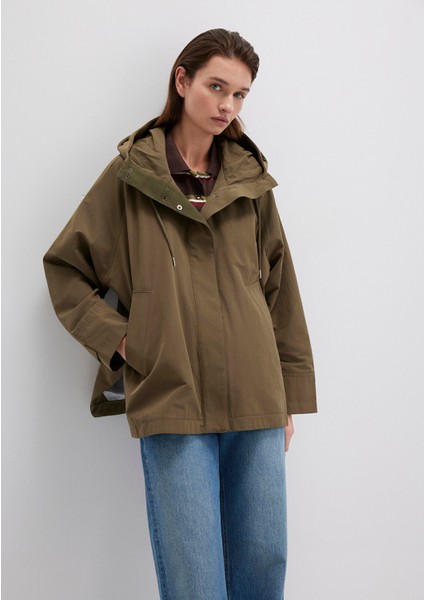 Kapüşonlu Haki Trençkot 1110573-71543 fiyatları