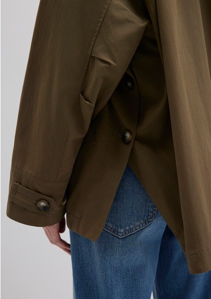 Kapüşonlu Haki Trençkot 1110573-71543