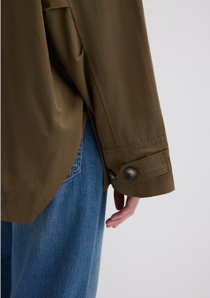 Kapüşonlu Haki Trençkot 1110573-71543