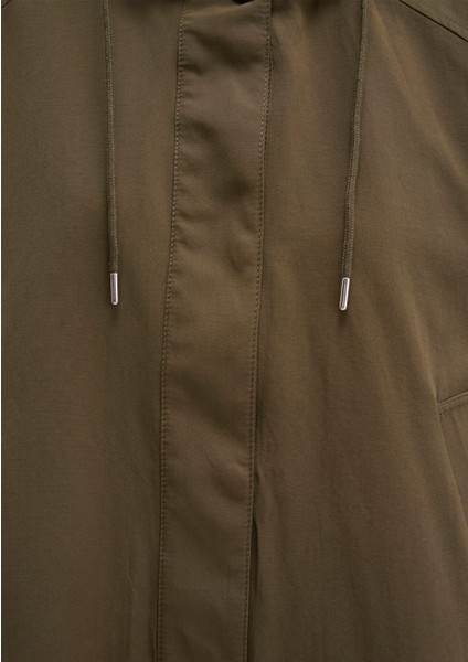 Kapüşonlu Haki Trençkot 1110573-71543