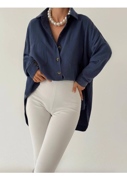 Kadın Kahverengi Oversize Salaş Uzun Kollu Gömlek – Rahat Kesim Şık Günlük Gömlek fırsatları