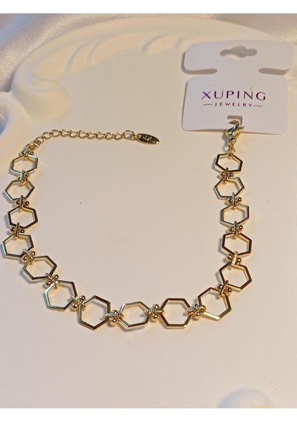 Geometrik Desenli Xuping Jewelry 14 K Kaplama Bileklik