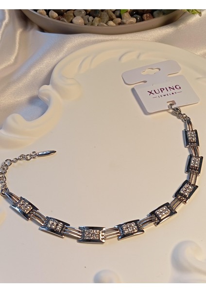 Gümüş Renk Zirkon Taşlı Xuping Jewelry Vip Bileklik