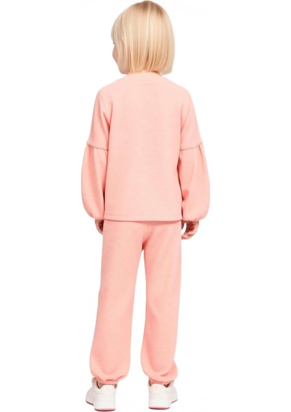 Kız Çocuk Düz Örme Sweatshirt ve Eşofman Altı Takımı Kaliteli Şık Rahat Günlük indirimleri