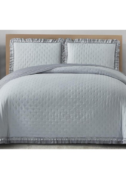 Kapitoneli Yatak Örtüsü Tek Kişilik Lizbon Gri modelleri