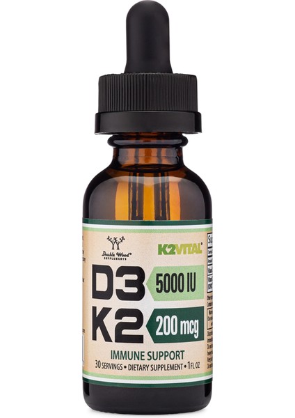 Vitamin D3 K2 Mk-7 Immune Support 5,000 Iu Liquid Drops