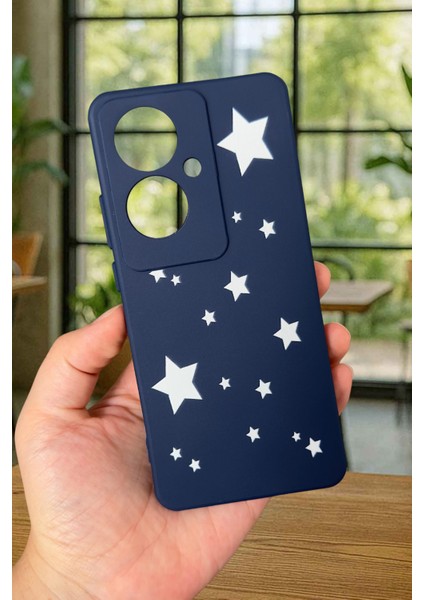 Oppo Reno 11F Uyumlu Mini Yıldız Desenli Silikon Darbe Emici Klasik Korumalı Rubber Kılıf