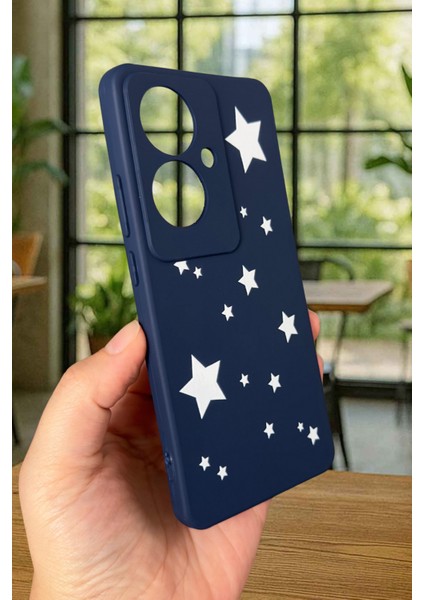 Oppo Reno 11F Uyumlu Mini Yıldız Desenli Silikon Darbe Emici Klasik Korumalı Rubber Kılıf modelleri