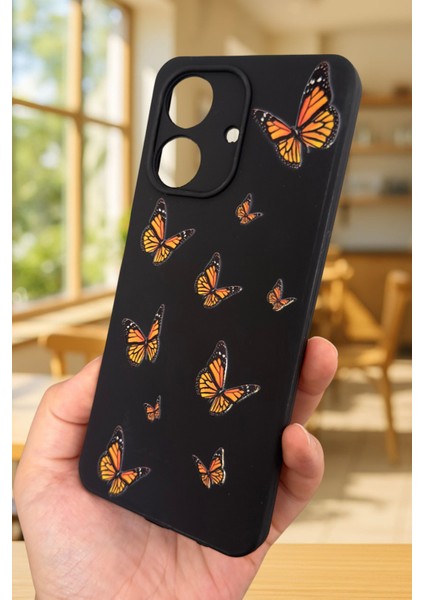 Realme Note 60 Uyumlu Turuncu Kelebek Desenli Silikon Darbe Emici Klasik Korumalı Rubber Kılıf fırsatları