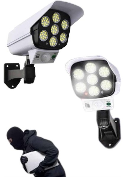 Solar Bahçe Aydınlatması Hareket Sensörlü Uzaktan Kumandalı Kamera Görünüml - T718G987-Z92