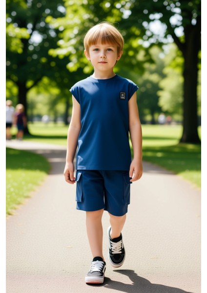 Erkek Çocuk Pamuklu Atlet ve Kargo Şort Takımı Günlük Konfor ve Trend Tasarım Kaliteli Şık modelleri