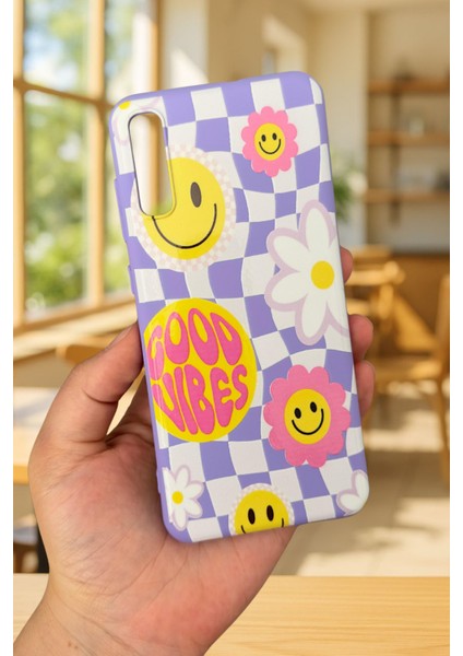 Samsung Galaxy A70 Uyumlu Good Vibes Silikon Darbe Emici Klasik Korumalı Rubber Kılıf