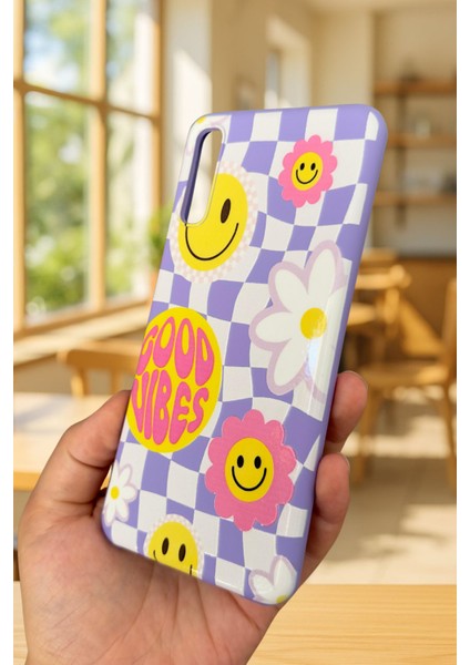 Samsung Galaxy A70 Uyumlu Good Vibes Silikon Darbe Emici Klasik Korumalı Rubber Kılıf modelleri