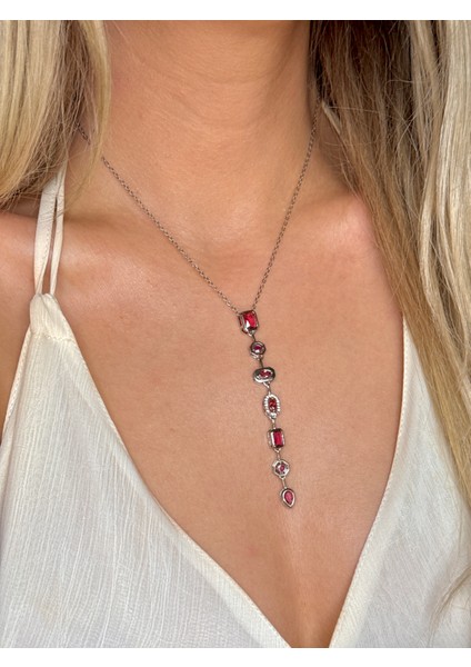 316L Çelik 7 Element Y Kolye Renkli Taşlı Kadın Kolye fiyatları