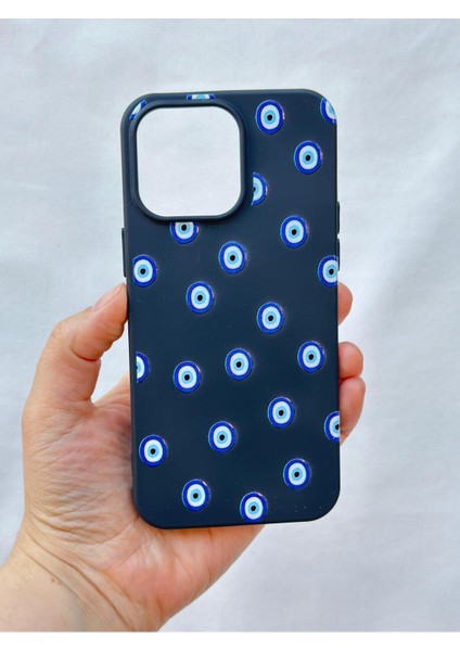 iPhone 15 Pro Max -Nazar Boncuk Desenli Silikon Darbe Emici Klasik Korumalı Rubber Kılıf fiyatları
