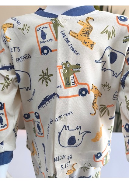 Kız-Erkek Bebek- Çocuk Pijama Takımı %100 Pamuk Uzun Kollu Önü Çıtçıtlı Mevsimlik modelleri