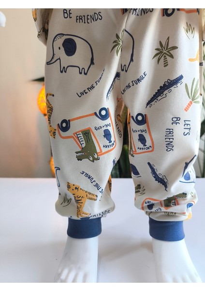 Kız-Erkek Bebek- Çocuk Pijama Takımı %100 Pamuk Uzun Kollu Önü Çıtçıtlı Mevsimlik