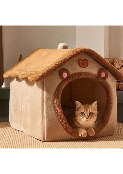 Katlanabilir Fiber Yumuşak Kedi ve Köpek Evi – Çıkarılabilir Minderli, Yıkanabilir, Kışlık Pet Yatak L 45X40X45 fiyatları