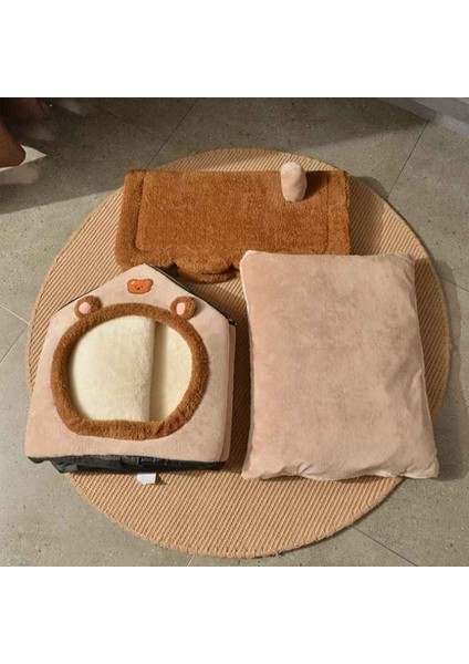Katlanabilir Fiber Yumuşak Kedi ve Köpek Evi – Çıkarılabilir Minderli, Yıkanabilir, Kışlık Pet Yatak L 45X40X45 modelleri