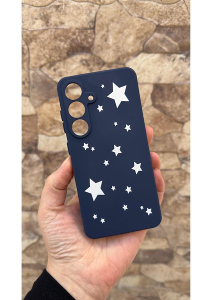 Samsung Galaxy S25 Plus Uyumlu Mini Yıldız Desenli Silikon Darbe Emici Klasik Rubber Kılıf