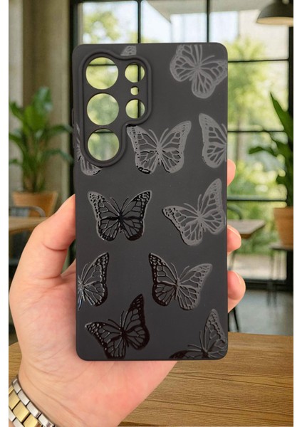 Samsung Galaxy S25 Ultra -Siyah Kelebek Desenli Silikon Darbe Emici Klasik Korumalı Rubber Kılıf fiyatları