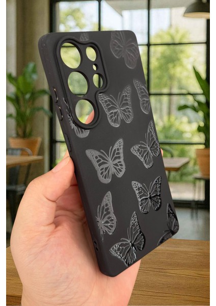 Samsung Galaxy S25 Ultra -Siyah Kelebek Desenli Silikon Darbe Emici Klasik Korumalı Rubber Kılıf fırsatları