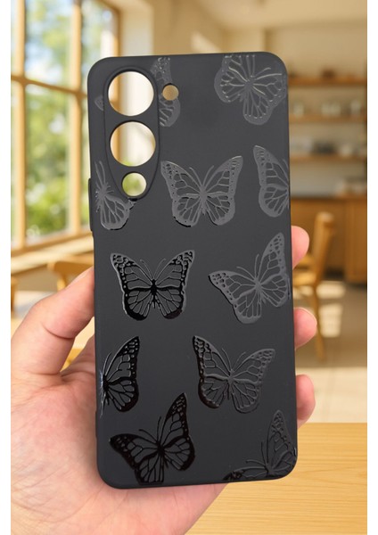 Vivo Y19 Uyumlu Siyah Kelebek Desenli Silikon Darbe Emici Klasik Korumalı Rubber Kılıf fiyatları