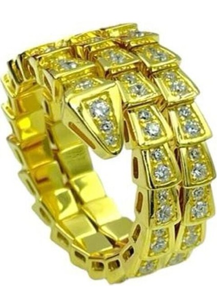 Özel Tasarım 3'lü Yılan Sarmal Taşlı Yüzük Yüksek Kalite Üretim 925 Ayar Gümüş 925 Ayar Gümüş