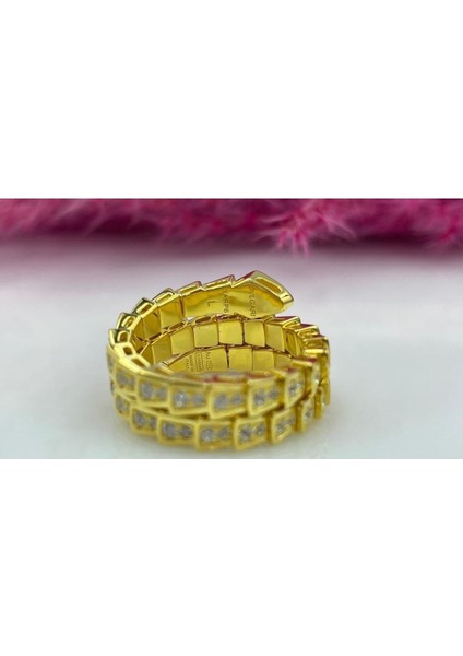 Özel Tasarım 3'lü Yılan Sarmal Taşlı Yüzük Yüksek Kalite Üretim 925 Ayar Gümüş 925 Ayar Gümüş modelleri