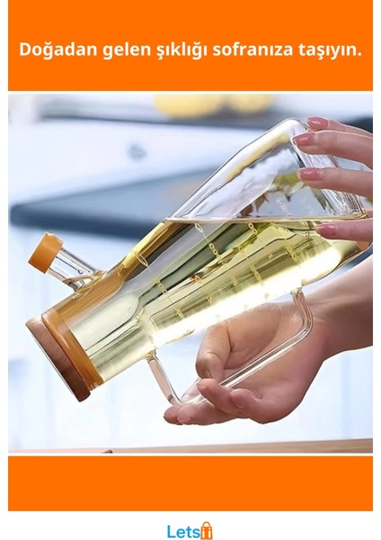 900 ml Sızdırmaz Bambu Kapaklı Borosilikat Cam Yağdanlık fiyatları