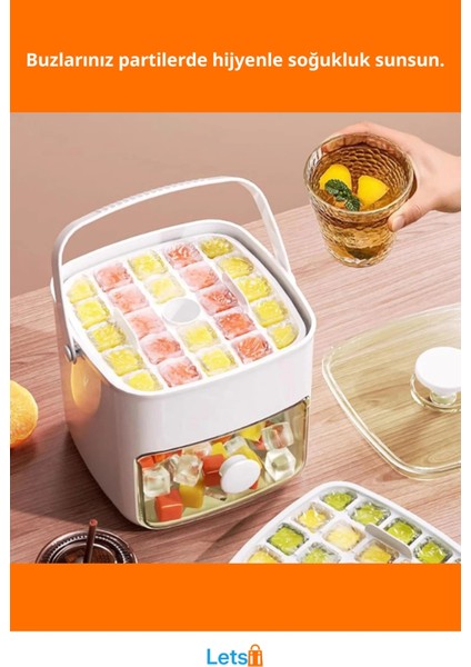 Kapaklı Silikon Buz Kalıp ve Saklama Kutusu 24 Adet Buz Küpü fiyatları